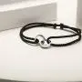 Handmade Adjustable Rope Bracelet Two Rings Link Symbol of Love Friendship Affection Luck Bracelet Jewelry Gift