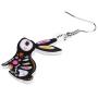 WEVENI Acrylic Halloween Bunny Hare Paper Cutting Rabbit Earrings Dangle Drop Pet Jewelry For Women Girls Gift