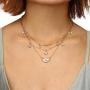Fdesigner Layered Choker Stars Evil Eyes Necklace Pendant Chain Bohemian Collar Crystal Necklaces Jewelry for Women Girls (5)