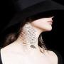 Yokawe Fashion Rhinestone Dangle Earrings Silver Exaggerated Fishbone Earrings Crystal Drop Statement Ear Jewelry for Women and Girls