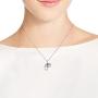 Ganesha Om or Aum Mantra Clear Cubic Zirconia .925 Sterling Silver Pendant Necklace