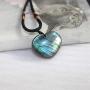 YGLINE Labradorite Healing Crystal Pendants,Natural Crystal Quartz Necklace 6 Faceted Chakra Crystal Wand Stone