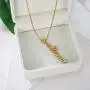 SENFAI Heart Shaped Arrow Y Necklace with Name 18 + 2 in Made of PVD Gold Plated Stainless Steel