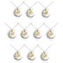 FLDC I Love You To The Moon And Back Crescent Infinity Love Heart Charm Chain Pendant Necklace Jewelry Gifts For Family