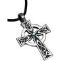 Trilogy Jewelry Pewter Wales Cross Pendant with Swarovski Crystal for Birthday on Leather Necklace