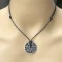 Magic Pagan Jewelry 2 sided Septagram 7 Pointed Fairy Star Heptagram Silver Pewter Unisex Pendant Necklace Money Luck Lucky Charm Protection Amulet Wicca Safe travel Talisman w Black Adjustable Cord