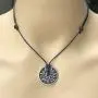Magic Pagan Jewelry 2 sided Septagram 7 Pointed Fairy Star Heptagram Silver Pewter Unisex Pendant Necklace Money Luck Lucky Charm Protection Amulet Wicca Safe travel Talisman w Black Adjustable Cord
