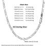 Silvora S925 Curb Link Chain Necklace 3MM/5MM, Sterling Silver Figaro Link Chains for Men Women Italy Miami Curb Chains 14-28 Inches （Gift Packaging