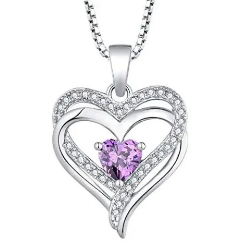 YL Womens Heart Necklace Sterling Silver Filigree Love Heart Pendant Cubic Zirconia Jewelry YL Womens Heart Necklace Sterling Silver Filigree Love Heart Pendant Cubic Zirconia Jewelry