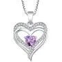 YL Womens Heart Necklace Sterling Silver Filigree Love Heart Pendant Cubic Zirconia Jewelry YL Womens Heart Necklace Sterling Silver Filigree Love Heart Pendant Cubic Zirconia Jewelry