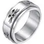 IFUAQZ Mens Womens Stainless Steel Spinner Ring 8MM Animal Cute Kitty Cat Band Stress Relief