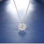 Sllaiss 925 Sterling Silver Rotatable Necklace for Women Girls Personalize Cubic Zirconia Pendant Necklace Flower CZ Necklace Chain 16” Jewelry Gift