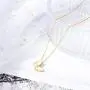 PSEEHEE Fashion Cute Golden Stainless Steel Pearl Oyster Butterfly Pendant Necklace Jewelry for Women Girls