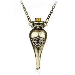 Sakytal Felix Felicis Necklace Liquid Luck Potion Bottle Necklace Movie Sweater Necklace Gift for Women and Teen Girls (Bronze)