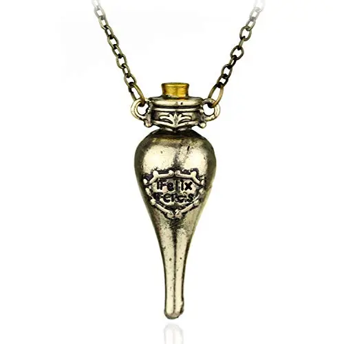 Sakytal Felix Felicis Necklace Liquid Luck Potion Bottle Necklace Movie Sweater Necklace Gift for Women and Teen Girls (Bronze) Sakytal Felix Felicis Necklace Liquid Luck Potion Bottle Necklace Movie Sweater Necklace Gift for Women and Teen Girls (Bronze)