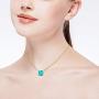 925 Sterling Silver 10mm/0.39'' Cushion Cut Solitaire Gemstone Pendant Necklace for Women, 18 inch