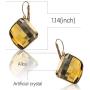Leverback Dangle Earrings,UHIBROS Stainless Steel Cubic Zirconia Round Drop Earrings