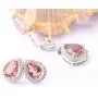 925 Sterling Silver Simulated Diaspore Women Jewerly Set Wedding Engagement Necklace Stud Earrings Set for Women