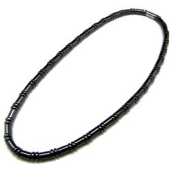 Accents Kingdom Mens Magnetic Hematite Therapy & Healing Stone with Cylindrical Bead Necklace