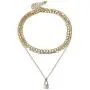 Double Layer Gold-Tone Lock and Butterfly Pendant Necklace Fashionable Women Girl Jewelry Double Layer Gold-Tone Lock and Butterfly Pendant Necklace Fashionable Women Girl Jewelry