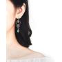 Bamos Turquoise Earrings, 925 Silver Needle Dangle Earrings Simulated Turquoise Jewelry for Women Girls, Blue Earrings for Daily Wear, 2.1'' Long