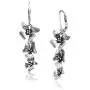 Big Apple Hoops - Mothers Day Jewelry Orchid Flowers Dangle Earrings Made from Real Solid 925 Sterling Silver Oxidized Finish Big Apple Hoops - Mothers Day Jewelry Orchid Flowers Dangle Earrings Made from Real Solid 925 Sterling Silver Oxidized Finish