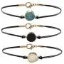 HUNO 3Pcs/Set Druzy Charm Leather Cord Choker Necklace Double Chain Crystal Necklace HUNO 3Pcs/Set Druzy Charm Leather Cord Choker Necklace Double Chain Crystal Necklace