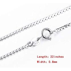 BFISH JEWELRY 925 Sterling Silver Designer Chain 0.8MM Delicate Italian Box Chain - Super Thin & Strong Lovely Necklaces