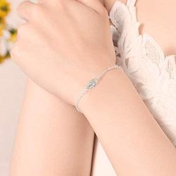 LUHE Sunflower Bracelets,Rose Bracelets,Daisy Bracelets,Sterling Silver Flower Bracelets for Women
