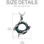 Snake Necklace Sterling Silver Animal Pendant with Color Change Circle Crystal, Jewelry Collection for Women Girls
