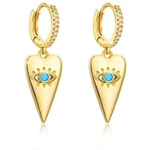 Dainty Huggie Hoop Earrings for Women 14K Gold Plated Delicate cute Cross Star Evil Eye Dangle Sleeper Earrings Dainty Huggie Hoop Earrings for Women 14K Gold Plated Delicate cute Cross Star Evil Eye Dangle Sleeper Earrings