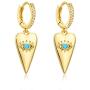 Dainty Huggie Hoop Earrings for Women 14K Gold Plated Delicate cute Cross Star Evil Eye Dangle Sleeper Earrings