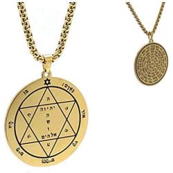 King Solomon Seal Necklace + 72 Names of God Kabbalah Second Pentacle of Mars Against Diseases