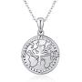 Memorial Compass Locket Necklace That Holds Pictures, THRISHULA Engraved Forever in My Heart Sterling Silver Personalized Memory Round Compass Pendant Necklace Jewelry Gift for Women Men Girls 18''+2''