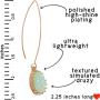 Humble Chic Simulated Druzy Needle Drops - Boho Gold-Tone Threader Upside-Down Long Hoop Dangle Earrings for Women - Created Geode Stone Sparkly Pendants