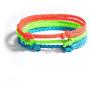 Wakami Handmade Braided Bracelet | Set Of 3, Double Strand, Summer Bracelet, String Bracelet | Wax Coated String, 6.5-10in, Waterproof, | Fair Trade Jewelry | Two Sliding Knots