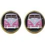 Vintage Pink Peace Photo Earring Bus Car Glass Jewelry Camper Van Vintage Pink Peace Photo Earring Bus Car Glass Jewelry Camper Van