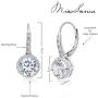 MIA SARINE Sterling Silver Cubic Zirconia Halo Leverback Dangle Bridal Earrings for Women