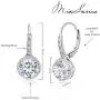 MIA SARINE Sterling Silver Cubic Zirconia Halo Leverback Dangle Bridal Earrings for Women