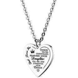 omodofo to My Daughter & Son You are Braver Than You Believe Necklace Heart Pendant Inspirational Gifts for Daugher Son Kids