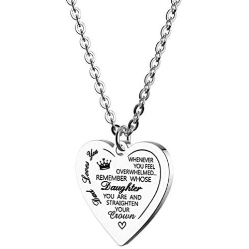 omodofo to My Daughter & Son You are Braver Than You Believe Necklace Heart Pendant Inspirational Gifts for Daugher Son Kids