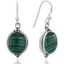 Women?s 925 Oxidized Sterling Silver Oval Gemstone Vintage Dangle Hook Earrings, 1.25'' Women?s 925 Oxidized Sterling Silver Oval Gemstone Vintage Dangle Hook Earrings, 1.25''