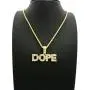CBC Crown Stones Filled Hip Hop Words ASAP/DOPE Pendant in 24'' Cuban or Rope Chain Necklaces in Gold Tone