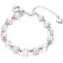 Sllaiss Pink Swarovski Pearl Crystal Charm Bracelet for Women Girls Link Chain Elastic Bracelets with Heart Charm, Crystals from Swarovski, Friendship Bracelets Jewelry Gift for Her Sllaiss Pink Swarovski Pearl Crystal Charm Bracelet for Women Girls Link Chain Elastic Bracelets with Heart Charm, Crystals from Swarovski, Friendship Bracelets Jewelry Gift for Her