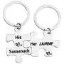 HOLLP Outlander Gifts Outlander Puzzle Keychain His Sassenach and Her JAMMF Keychain Sasenach Inspired Jewelry Gift Jamie Fraser Gifts for Outlander Fans