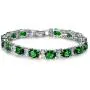 SELOVO Wedding Cubic Zirconia Bracelet Chain Link Silver Tone SELOVO Wedding Cubic Zirconia Bracelet Chain Link Silver Tone