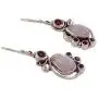 NOVICA Rainbow Moonstone and Garnet .925 Sterling Silver Dangle Earrings Exquisite NOVICA Rainbow Moonstone and Garnet .925 Sterling Silver Dangle Earrings Exquisite