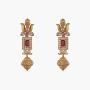 Tarinika Ahaana Gold-Plated Indian Jewelry Set with Necklace and Earrings - White Red