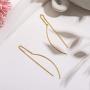 Cruved Threader Earrings 14K Gold Plated Lightweight Drop Dangle Tassel Threader Earrings for Women Simple Fahsionable Jewelry Gifts for Girls