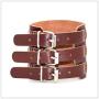 Mgutillart Punk Rock Metal Buckle Wristband Wide Leather Belt Cuff Bracelet